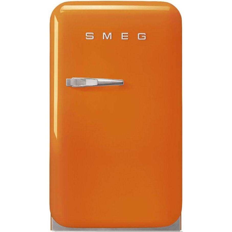 imageSMEG FAB5 Retro Mini Fridge 50s Style Compact Small Refrigerator 12 cu ft Automatic Defrost LED Lighting Adjustable Shelves Made in Italy Perfect for Home Dorm Office Hotel OrangeOrange