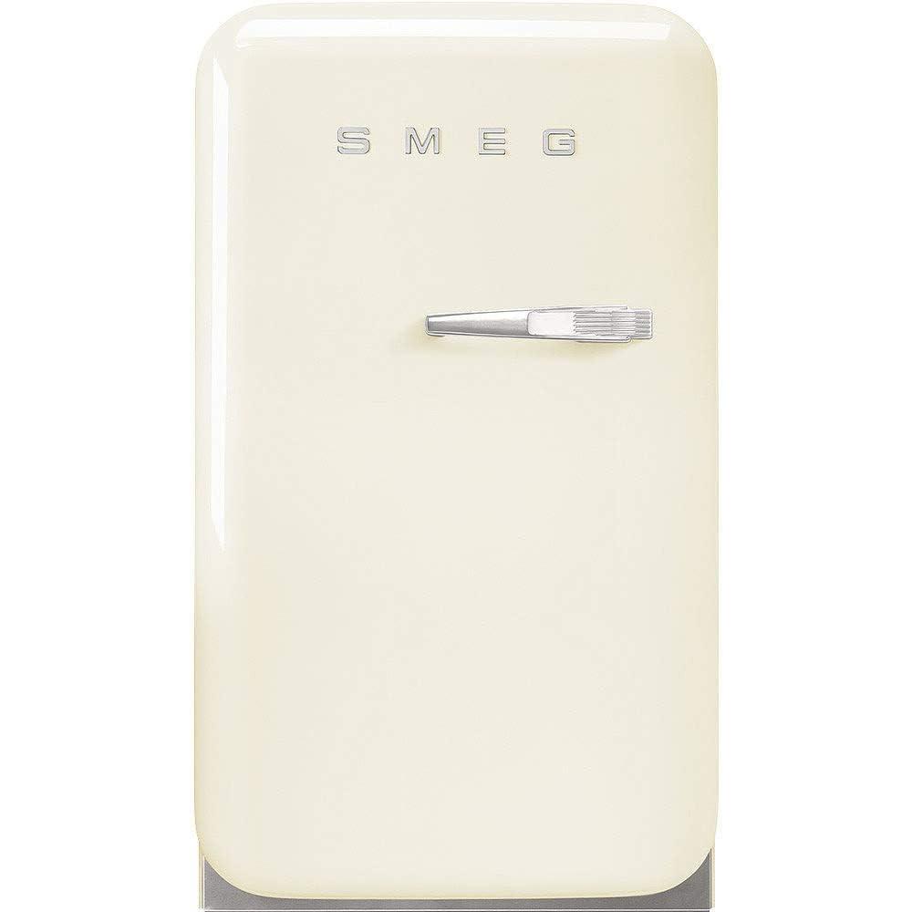imageSMEG FAB5 Retro Mini Fridge 50s Style Compact Small Refrigerator 12 cu ft Automatic Defrost LED Lighting Adjustable Shelves Made in Italy Perfect for Home Dorm Office Hotel YellowCream