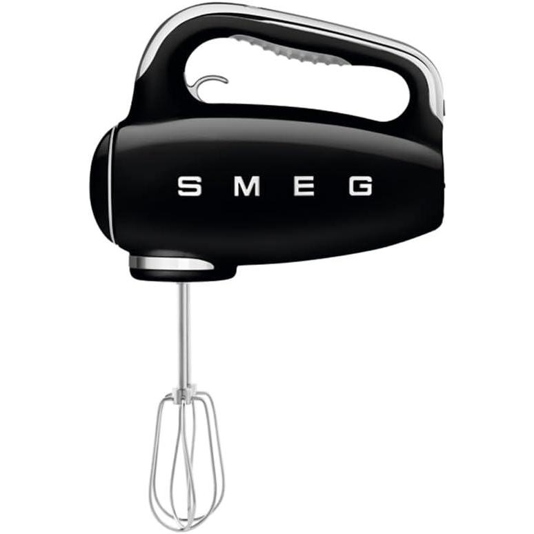 imageSMEG Pink 50s Retro Style Electric Hand Mixer with Set of Dough Hooks Set of Beaters and Set of WhisksBlack