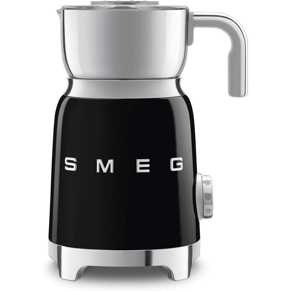 imageSMEG Retro 50s Style Milk Frother with 2 Disks 6 Preset Programs Hot or Cold Frothing and Induction Heating PinkBlack