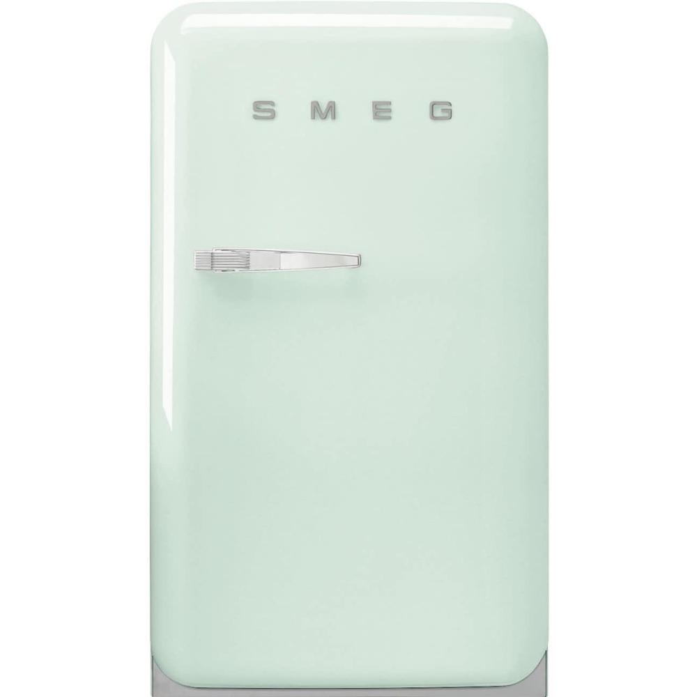 imageSmeg FAB10 50s Retro Style Aesthetic Refrigerator with 448 Cu Total Capacity 2 Glass Shelves LED Internal Light 22Inches Black Right Hand Hinge Made In ItalyPastel Green