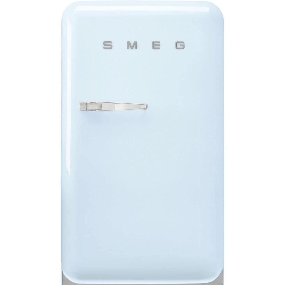 imageSmeg FAB10 50s Retro Style Aesthetic Refrigerator with 448 Cu Total Capacity 2 Glass Shelves LED Internal Light 22Inches Pastel Blue Right Hand HingePastel Blue
