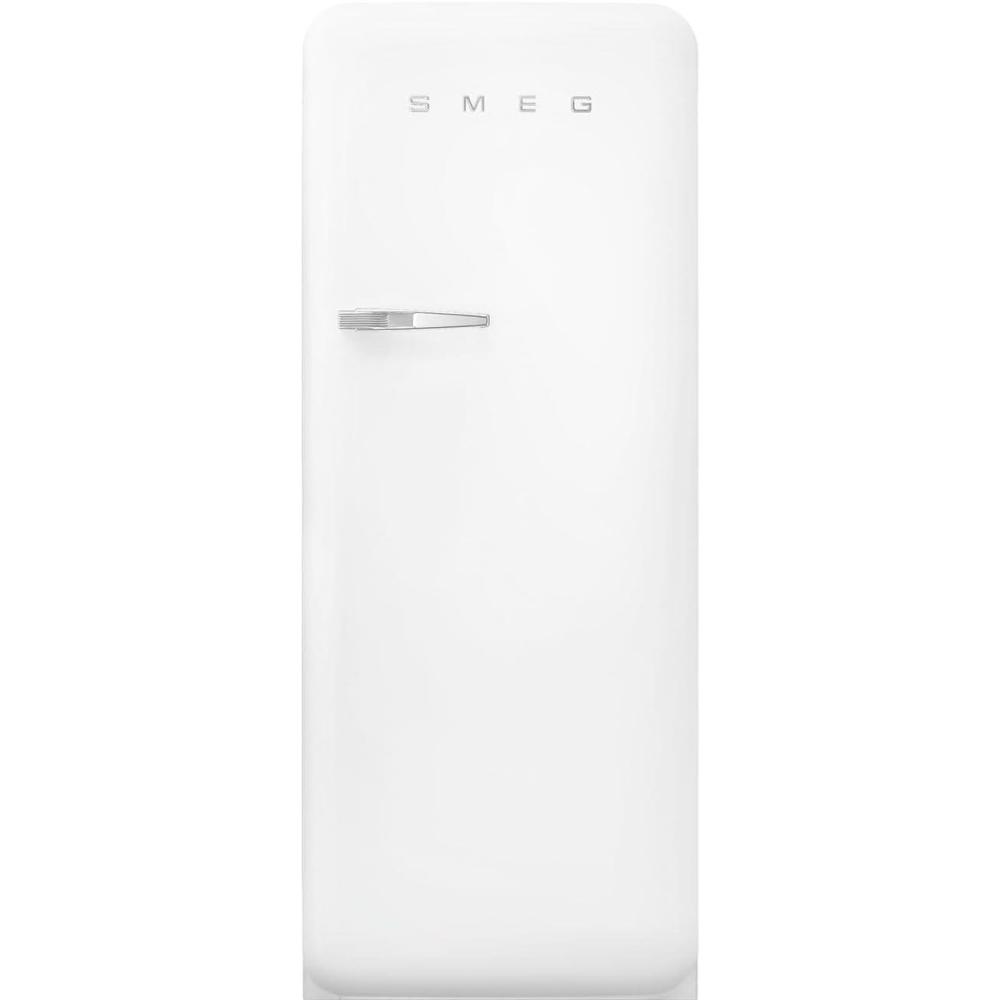 imageSmeg FAB28 50s Retro Style Aesthetic Top Freezer Refrigerator with 993 Cu Total Capacity Multiflow Cooling System Adjustable Glass Shelves 24Inches Pastel Blue Right Hand Hinge Made In ItalyMatte White