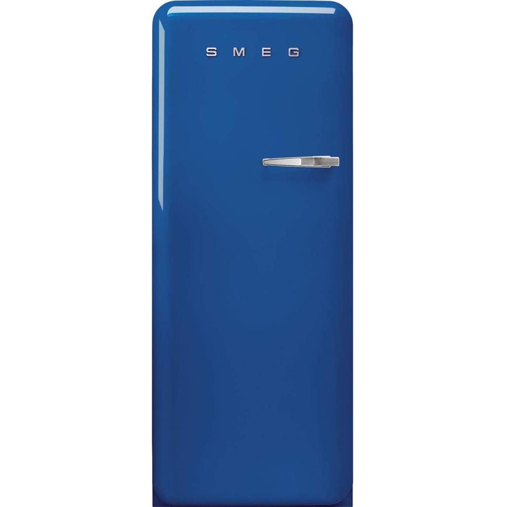 imageSmeg FAB28 50s Retro Style Aesthetic Top Freezer Refrigerator with 993 Cu Total Capacity Multiflow Cooling System Adjustable Glass Shelves 24Inches Pastel Blue Right Hand Hinge Made In ItalyBlue