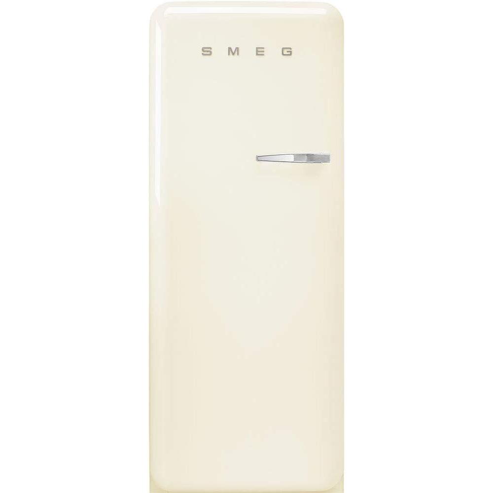 imageSmeg FAB28 50s Retro Style Aesthetic Top Freezer Refrigerator with 993 Cu Total Capacity Multiflow Cooling System Adjustable Glass Shelves 24Inches Pastel Blue Right Hand Hinge Made In ItalyCream