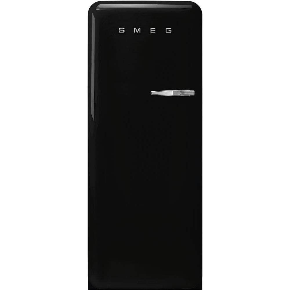 imageSmeg FAB28 50s Retro Style Aesthetic Top Freezer Refrigerator with 993 Cu Total Capacity Multiflow Cooling System Adjustable Glass Shelves 24Inches Pastel Blue Right Hand Hinge Made In ItalyBlack