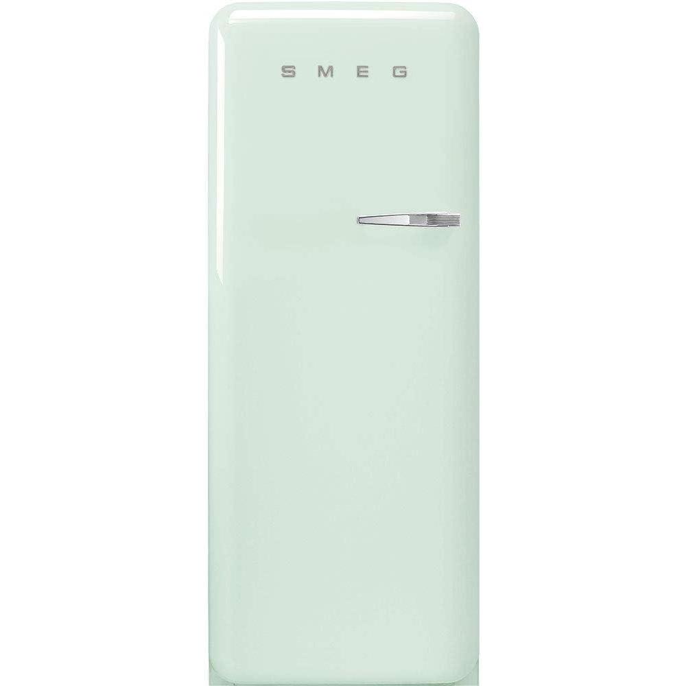imageSmeg FAB28 50s Retro Style Aesthetic Top Freezer Refrigerator with 993 Cu Total Capacity Multiflow Cooling System Adjustable Glass Shelves 24Inches Pastel Blue Right Hand Hinge Made In ItalyPastel Green