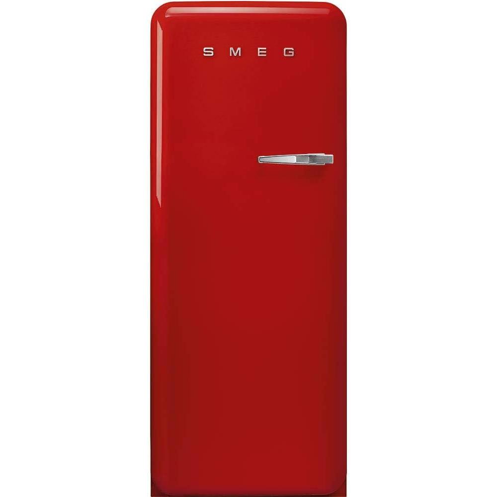 imageSmeg FAB28 50s Retro Style Aesthetic Top Freezer Refrigerator with 993 Cu Total Capacity Multiflow Cooling System Adjustable Glass Shelves 24Inches Pastel Blue Right Hand Hinge Made In ItalyRed