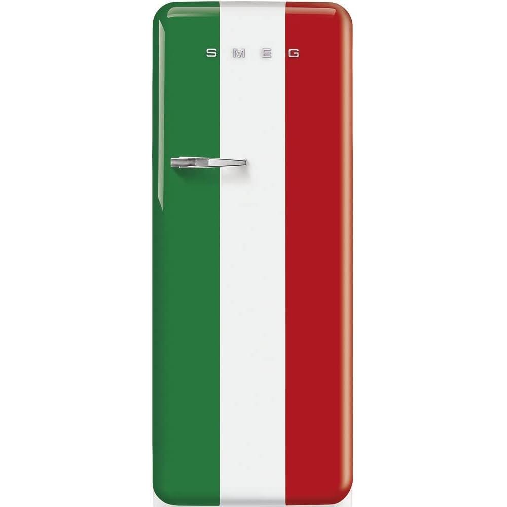 imageSmeg FAB28 50s Retro Style Top Freezer Refrigerator with 993 Cu Total Capacity Multiflow Cooling System Adjustable Glass Shelves 24Inches Italian Flag Right Hand Hinge FAB28URDIT3 Made In Italy