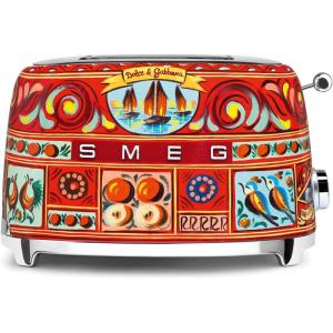 Dolce x Smeg 2 Slice Toaster with 6 Presets and Defrost Function and Removable Crumb Tray, Sicily Is My Love