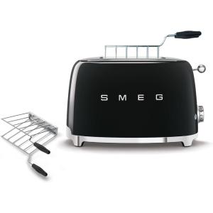 SMEG 2 Slice Toaster with Sandwich Racks, Black(Black)