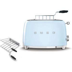 SMEG 2 Slice Toaster with Sandwich Racks, Black(Pastel Blue)