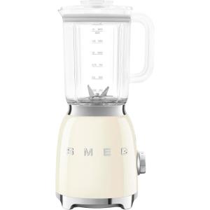 SMEG BLF03 Retro Style Blender – 600W Countertop Blender with 48 oz BPA-Free Jug, 3 Speeds + Pulse, Ice Crush & Smoothie Functions – 50s-Inspired Design-Black(Cream)