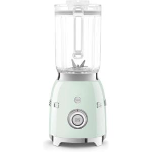 SMEG BLF03 Retro Style Blender – 600W Countertop Blender with 48 oz BPA-Free Jug, 3 Speeds + Pulse, Ice Crush & Smoothie Functions – 50s-Inspired Design-White(Pastel Green)