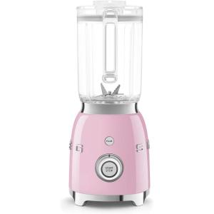 SMEG BLF03 Retro Style Blender – 600W Countertop Blender with 48 oz BPA-Free Jug, 3 Speeds + Pulse, Ice Crush & Smoothie Functions – 50s-Inspired Design-Black(Pink)