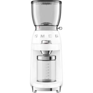 SMEG CGF11 Retro-Style Coffee Grinder – Burr Mill with 30 Grind Settings, Stainless Steel Conical Burrs, Removable Hopper – Precision Countertop Grinder for Espresso, Drip, French Press-White(White)