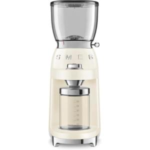 SMEG CGF11 Retro-Style Coffee Grinder – Burr Mill with 30 Grind Settings, Stainless Steel Conical Burrs, Removable Hopper – Precision Countertop Grinder for Espresso, Drip, French Press-White(Cream)