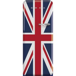 SMEG FAB28 50’s Retro Style Aesthetic Top Freezer Refrigerator with 9.93 Cu Total Capacity, Multiflow Cooling System, Adjustable Glass Shelves 24-Inches, Union Jack Left Hand Hinge Made In Italy