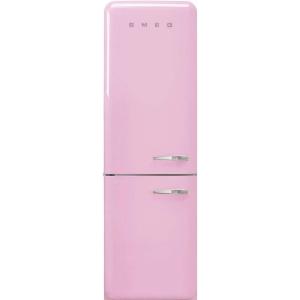 SMEG FAB32 Retro Refrigerator – 50s Style Fridge with Bottom Freezer, No-Frost, LED Display & Lighting, LifePlus Zone, Multi-Airflow – 12.2 cu ft – Cream – Made in Italy(Pink)