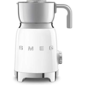 SMEG Retro 50’s Style Milk Frother with 2 Disks 6 Preset Programs Hot or Cold Frothing and Induction Heating (Pastel Blue)(White)