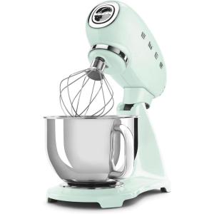 SMEG SMF03 Stand Mixer – 5 Qt Tilt-Head Mixer with Stainless Steel Bowl, 10 Speeds, Retro 50s Vintage Style – Gray(Pastel Green)
