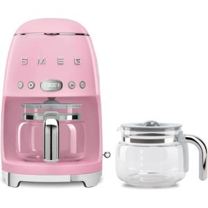 Smeg 50’s Retro Drip Coffee Maker with Extra Glass Carafe (Cream)(Pink)