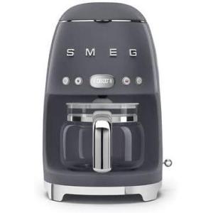 Smeg 50’s Retro Style Aesthetic Drip Coffee Machine with 10 Cup Glass Carafe, Auto Start Feature, Keep Warm Plate, and Two Coffee Strength Settings (Black)(Grey)