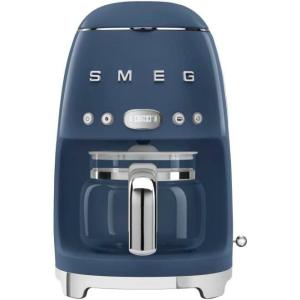 Smeg 50’s Retro Style Aesthetic Drip Coffee Machine with 10 Cup Glass Carafe, Auto Start Feature, Keep Warm Plate, and Two Coffee Strength Settings (Black)(Navy Blue)