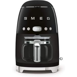 Smeg 50’s Retro Style Aesthetic Drip Coffee Machine with 10 Cup Glass Carafe, Auto Start Feature, Keep Warm Plate, and Two Coffee Strength Settings (Pastel Green)(Black)