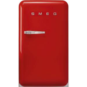 Smeg FAB10 50’s Retro Style Aesthetic Refrigerator with 4.48 Cu Total Capacity, 2 Glass Shelves, LED Internal Light, 22-Inches, Black Right Hand Hinge Made In Italy(Red)