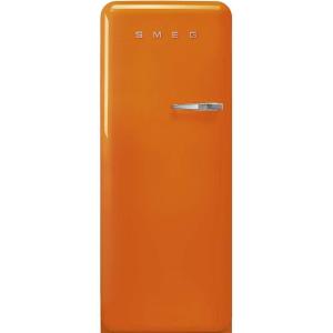 Smeg FAB28 50’s Retro Style Aesthetic Top Freezer Refrigerator with 9.93 Cu Total Capacity, Multiflow Cooling System, Adjustable Glass Shelves 24-Inches, Pastel Blue Right Hand Hinge Made In Italy(Orange)
