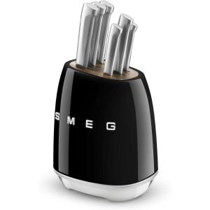 Smeg Pastel Blue Stainless Steel Knife Block Set(Black)