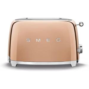 Smeg TSF01RGUS Limited Edition 50’s Retro Style Aesthetic 2 Slice Toaster Rose Gold, Copper
