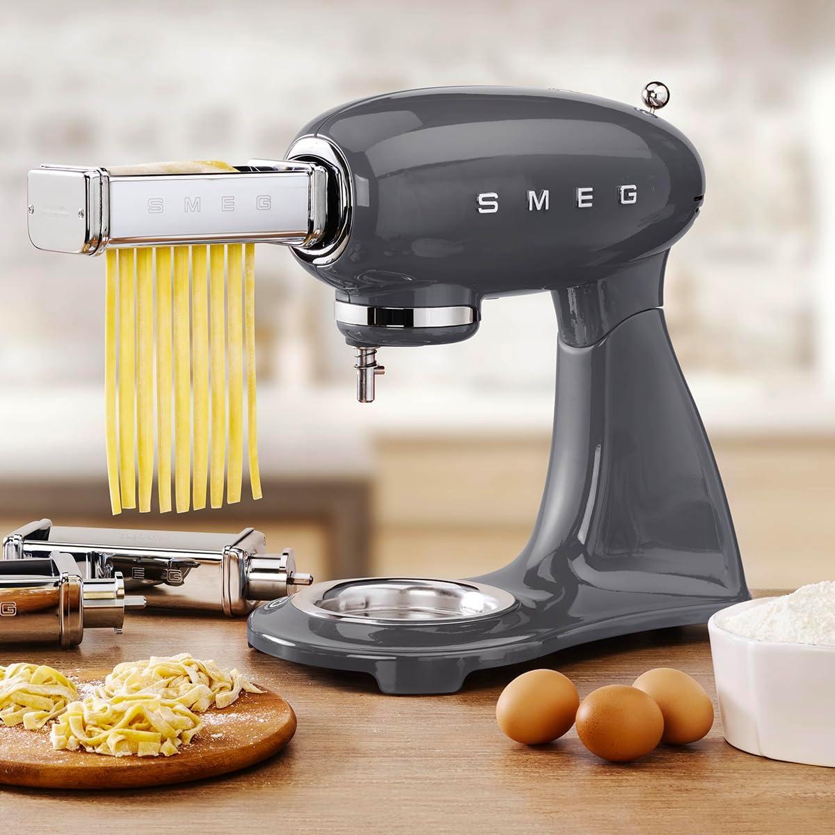 image:imageSMEG SMF03 Stand Mixer 5 Qt TiltHead Mixer with Stainless Steel Bowl 10 Speeds Retro 50s Vintage Style WhiteGray