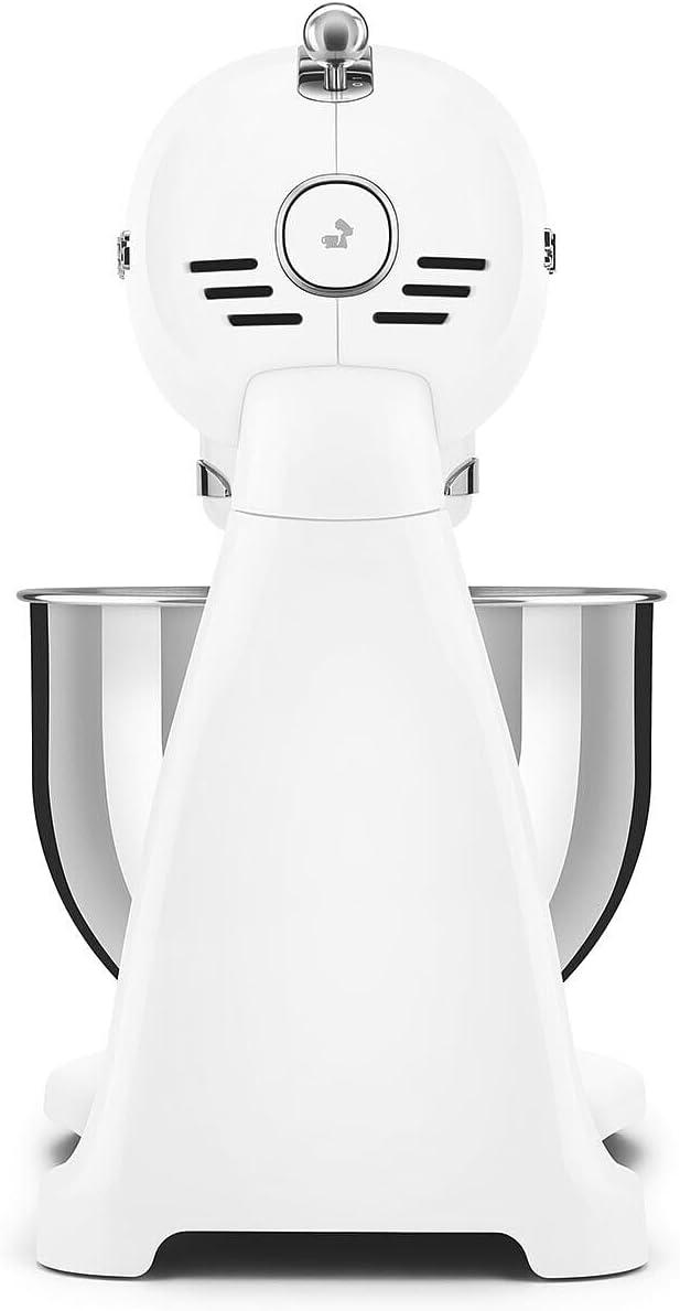 image:imageSMEG SMF03 Stand Mixer 5 Qt TiltHead Mixer with Stainless Steel Bowl 10 Speeds Retro 50s Vintage Style WhiteWhite