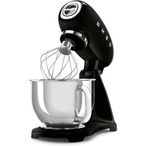 SMEG SMF03 Stand Mixer – 5 Qt Tilt-Head Mixer with Stainless Steel Bowl, 10 Speeds, Retro 50s Vintage Style – White(Black)
