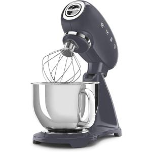 SMEG SMF03 Stand Mixer – 5 Qt Tilt-Head Mixer with Stainless Steel Bowl, 10 Speeds, Retro 50s Vintage Style – White(Gray)