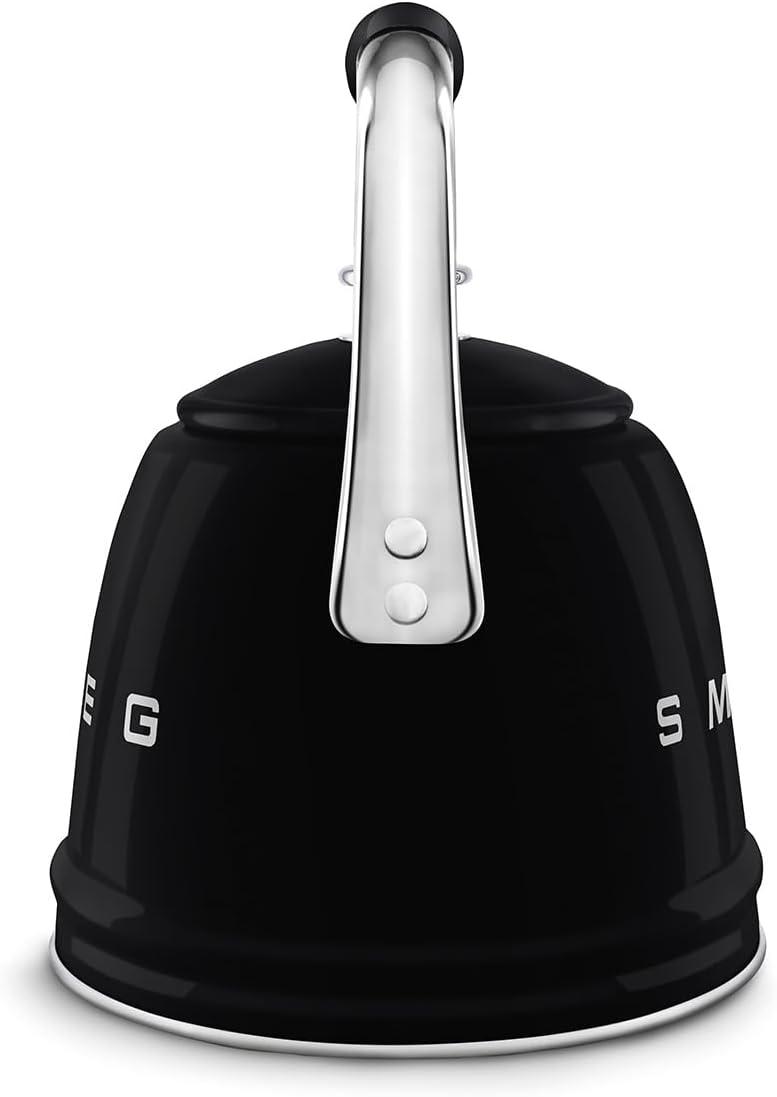 image:imageSMEG Stovetop Whistling Kettle 50s Retro Style 23 Liter 10 Cup 24 Quart Stainless Steel Tea Kettle with Iconic Design amp Whistle Premium Kitchen Statement Piece PinkBlack