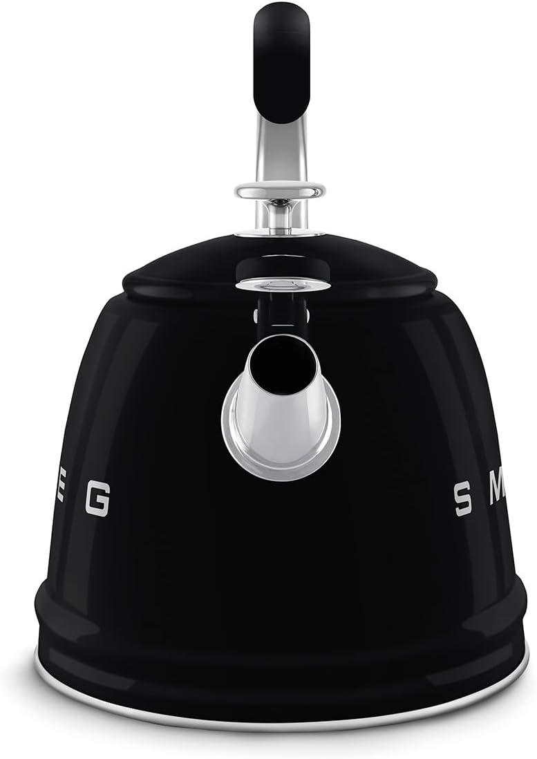 image:imageSMEG Stovetop Whistling Kettle 50s Retro Style 23 Liter 10 Cup 24 Quart Stainless Steel Tea Kettle with Iconic Design amp Whistle Premium Kitchen Statement Piece PinkBlack