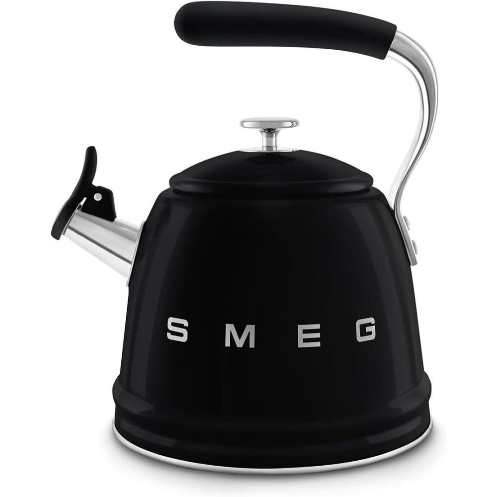 image:imageSMEG Stovetop Whistling Kettle  50s Retro Style 23 Liter 10 Cup  24 Quart Stainless Steel Tea Kettle with Iconic Design amp Whistle  Premium Kitchen Statement Piece PinkBlack