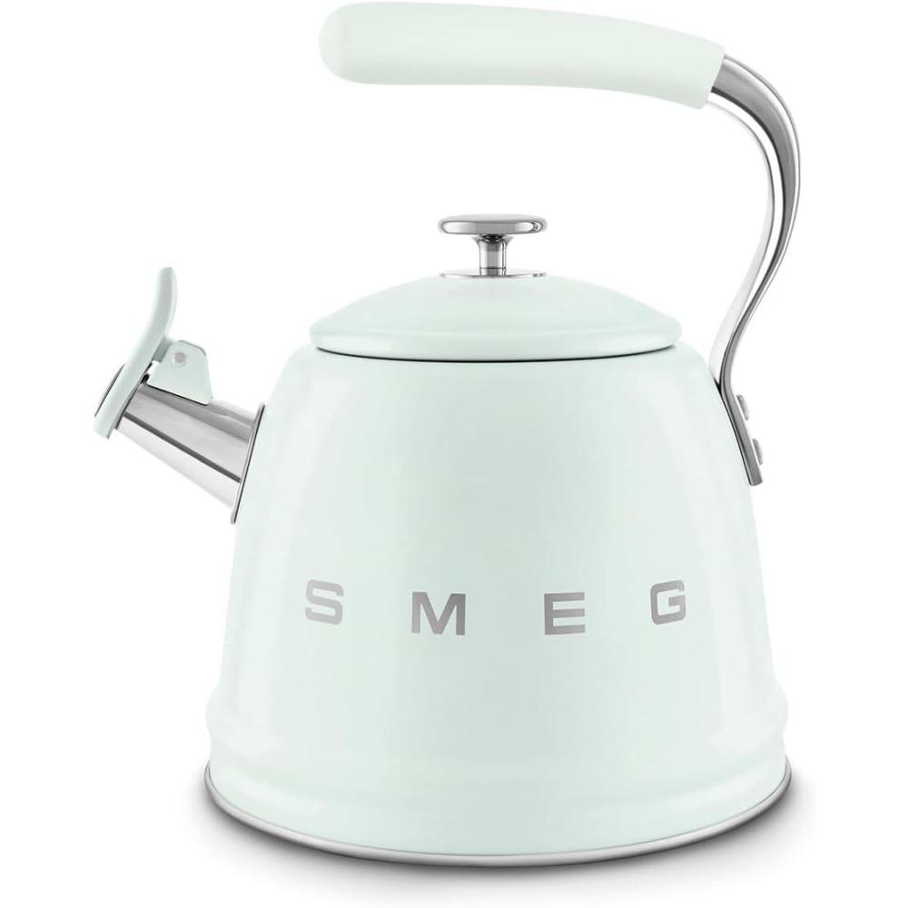 image:imageSMEG Stovetop Whistling Kettle  50s Retro Style 23 Liter 10 Cup  24 Quart Stainless Steel Tea Kettle with Iconic Design amp Whistle  Premium Kitchen Statement Piece PinkPastel Green