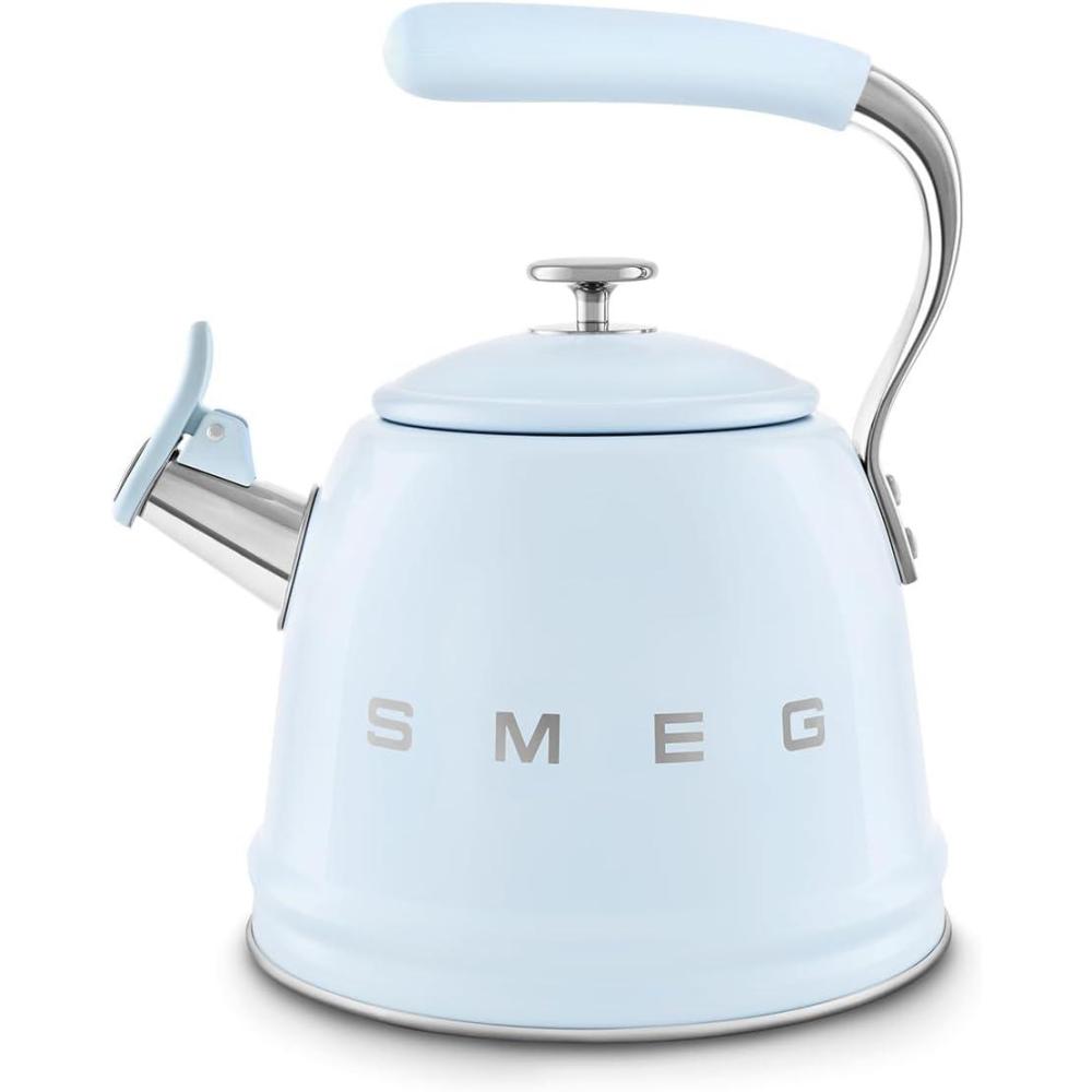 image:imageSMEG Stovetop Whistling Kettle  50s Retro Style 23 Liter 10 Cup  24 Quart Stainless Steel Tea Kettle with Iconic Design amp Whistle  Premium Kitchen Statement Piece PinkPastel Blue