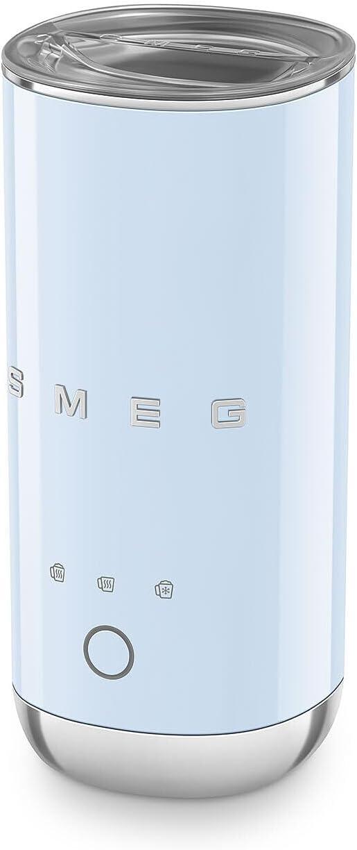image:imageSMEG MFF02 Retro Style Mini Electric Milk Frother Automatic Hot and Cold Foam Maker for Cappuccino Latte amp Specialty Coffee 500W OneButton Operation Compact Design Coffee AccessoryBlackPastel Blue