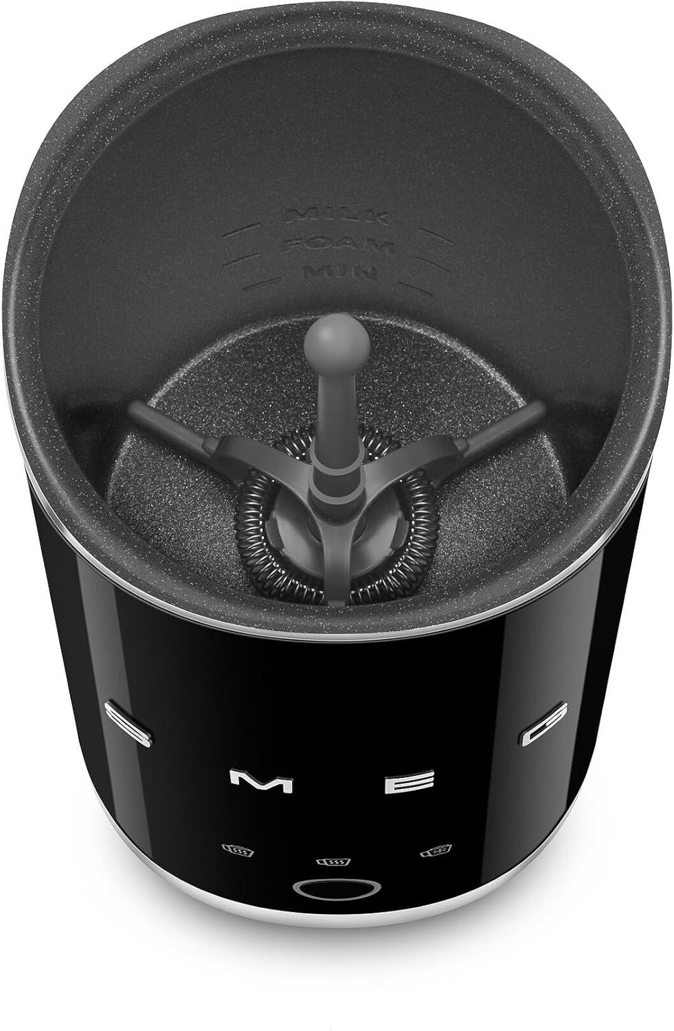image:imageSMEG MFF02 Retro Style Mini Electric Milk Frother Automatic Hot and Cold Foam Maker for Cappuccino Latte amp Specialty Coffee 500W OneButton Operation Compact Design Coffee AccessoryPastel BlueBlack