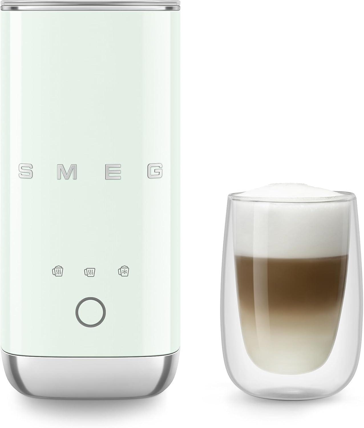 image:imageSMEG MFF02 Retro Style Mini Electric Milk Frother Automatic Hot and Cold Foam Maker for Cappuccino Latte amp Specialty Coffee 500W OneButton Operation Compact Design Coffee AccessoryPastel BluePastel Green