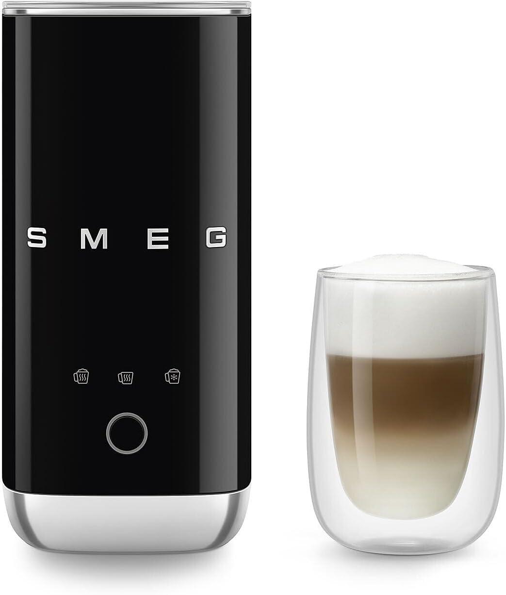 image:imageSMEG MFF02 Retro Style Mini Electric Milk Frother Automatic Hot and Cold Foam Maker for Cappuccino Latte amp Specialty Coffee 500W OneButton Operation Compact Design Coffee AccessoryBlackBlack