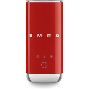 SMEG MFF02 Retro Style Mini Electric Milk Frother – Automatic Hot and Cold Foam Maker for Cappuccino, Latte & Specialty Coffee, 500W One-Button Operation, Compact Design Coffee Accessory-Black(Red)
