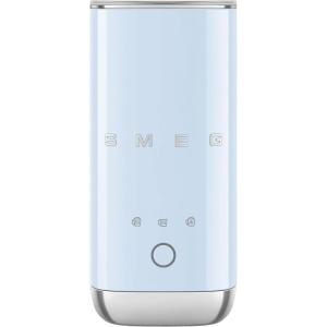 SMEG MFF02 Retro Style Mini Electric Milk Frother – Automatic Hot and Cold Foam Maker for Cappuccino, Latte & Specialty Coffee, 500W One-Button Operation, Compact Design Coffee Accessory-Black(Pastel Blue)