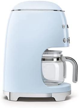 image:imageSmeg 50s Retro Drip Coffee Maker with Extra Glass Carafe Stainless SteelPastel Blue
