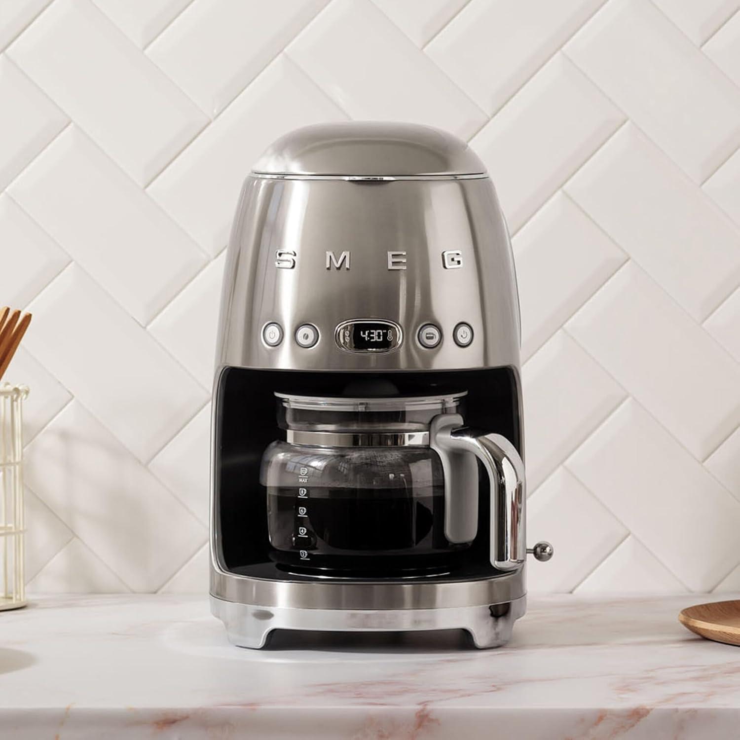 image:imageSmeg 50s Retro Drip Coffee Maker with Extra Glass Carafe Stainless SteelStainless Steel